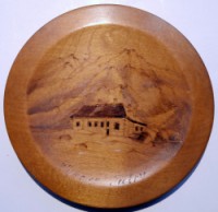 Vysoké Tatry dřevěný kruhový obrázek k zavěšení 14 cm