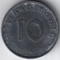 10 Reichs pfennig 1943 A