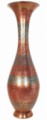 Mosazná tepaná váza Indie barevně zdobená